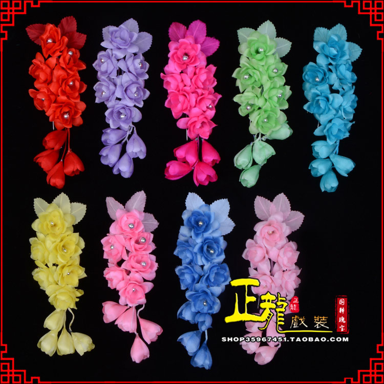 介休鬓花头饰小花头花 真丝绢花